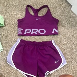 Nike Pro Purple Activewear Set